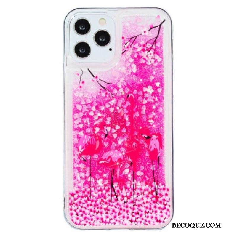 Kuori iPhone 15 Pro Flamingo Glitter