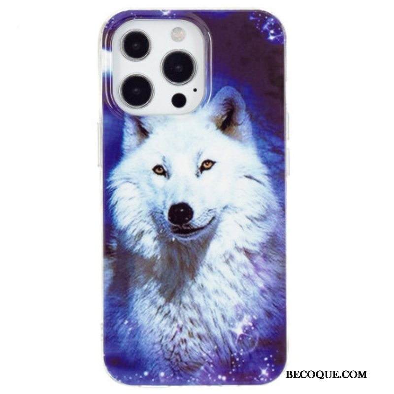 Kuori iPhone 15 Pro Fluoresoiva White Wolf