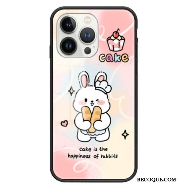 Kuori iPhone 15 Pro Happy Rabbit Tempered Glass