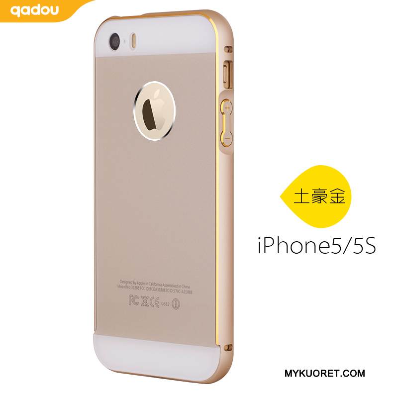 Kuori iPhone 5/5s Metalli Trendi Kulta, Kotelo iPhone 5/5s Puhelimen Kuoret Takakansi