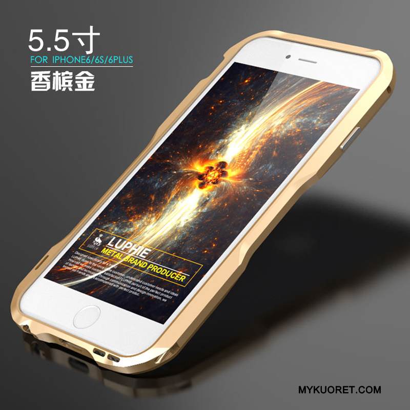 Kuori iPhone 6/6s Plus Luova Kulta Kehys, Kotelo iPhone 6/6s Plus Metalli Murtumaton Trendi