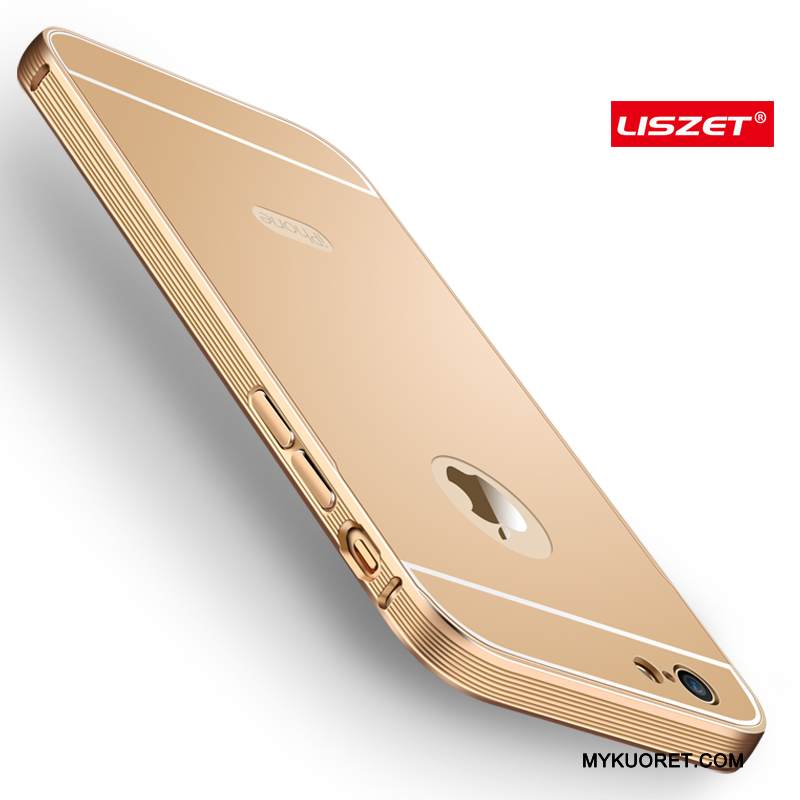 Kuori iPhone 6/6s Plus Metalli Kehys Kulta, Kotelo iPhone 6/6s Plus Suojaus Murtumaton Puhelimen Kuoret