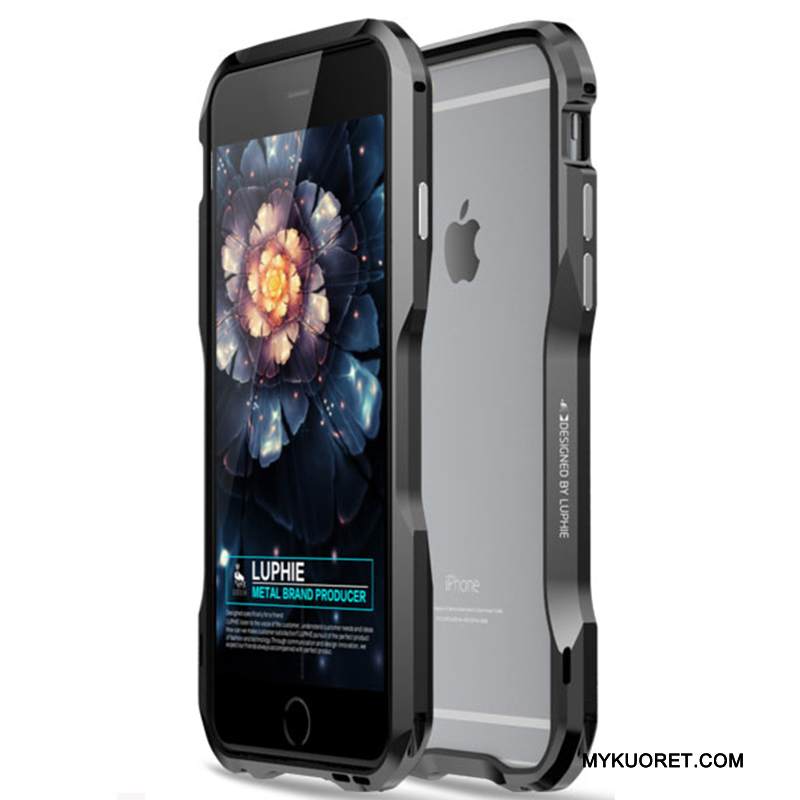 Kuori iPhone 6/6s Plus Metalli Puhelimen Kuoret Musta, Kotelo iPhone 6/6s Plus Suojaus Kehys Persoonallisuus