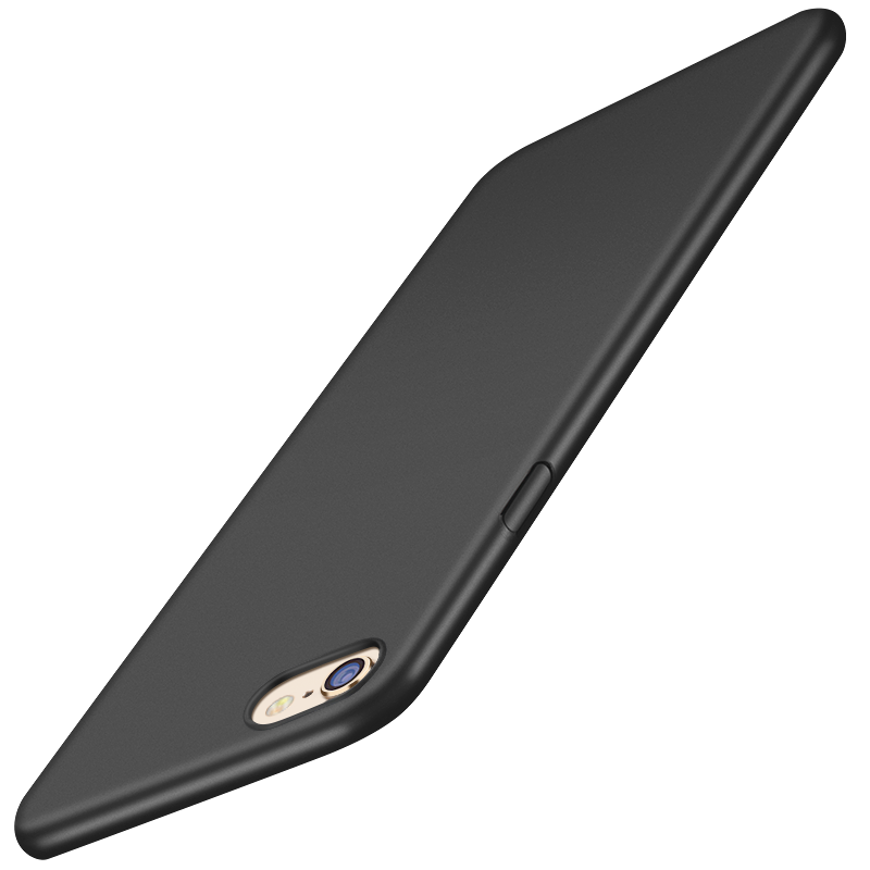 Kuori iPhone 6/6s Plus Silikoni Musta Pesty Suede, Kotelo iPhone 6/6s Plus Puhelimen Kuoret Kova