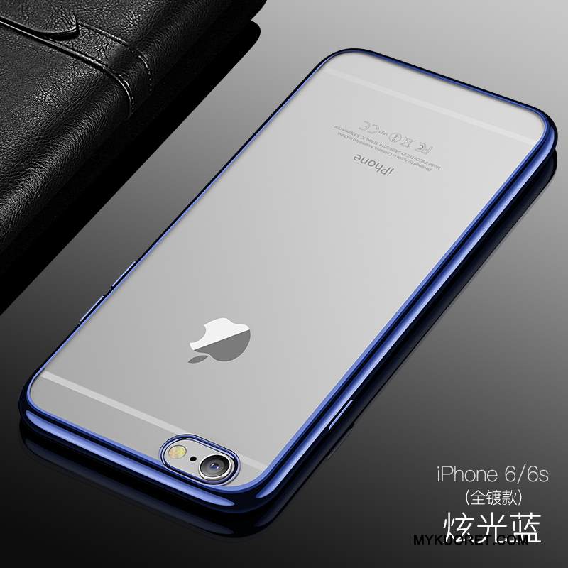 Kuori iPhone 6/6s Silikoni Pinnoitus Läpinäkyvä, Kotelo iPhone 6/6s Ultra Sininen