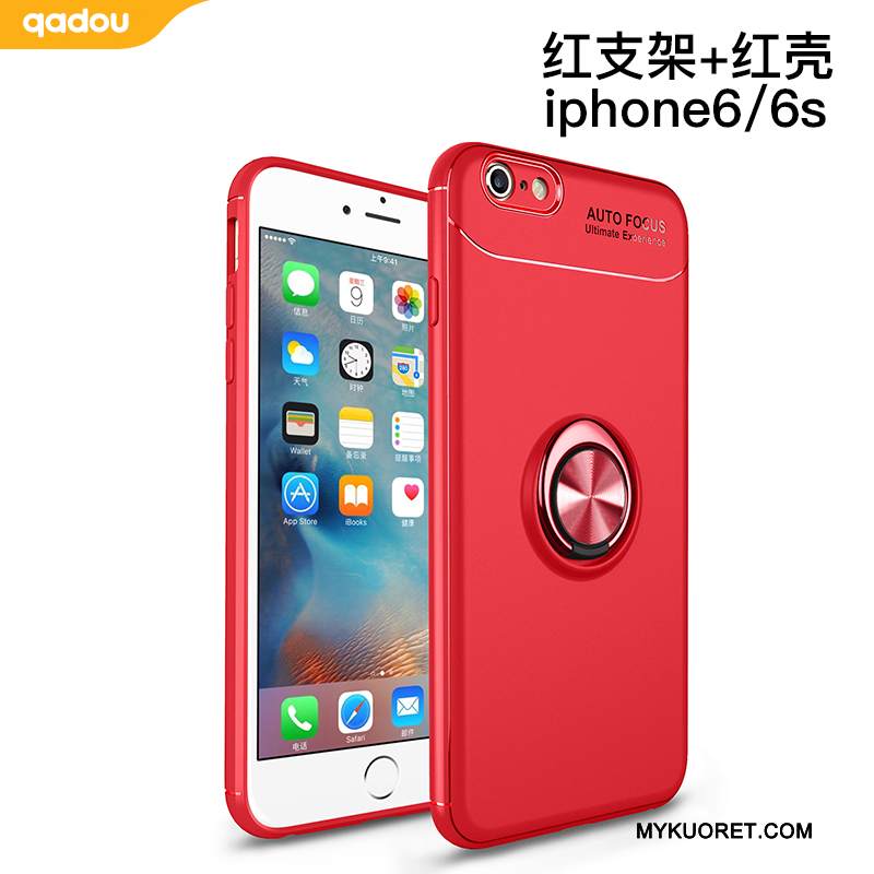 Kuori iPhone 6/6s Tuki Punainen Auto, Kotelo iPhone 6/6s Laukut Puhelimen Kuoret Magneettinen