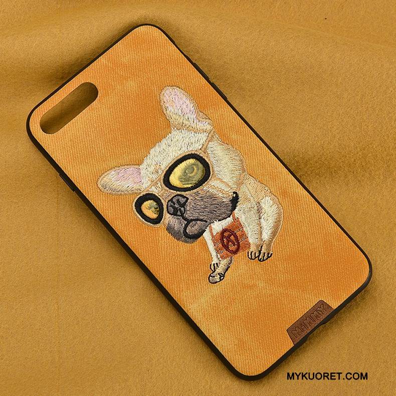 Kuori iPhone 7 Plus Laukut Puhelimen Kuoret Koira, Kotelo iPhone 7 Plus Silikoni Kirjonta Keltainen