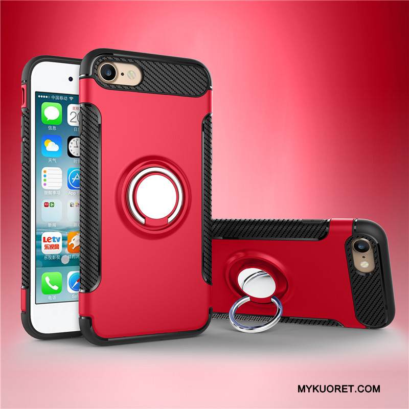 Kuori iPhone 7 Plus Metalli Panssari Murtumaton, Kotelo iPhone 7 Plus Silikoni Puhelimen Kuoret Punainen