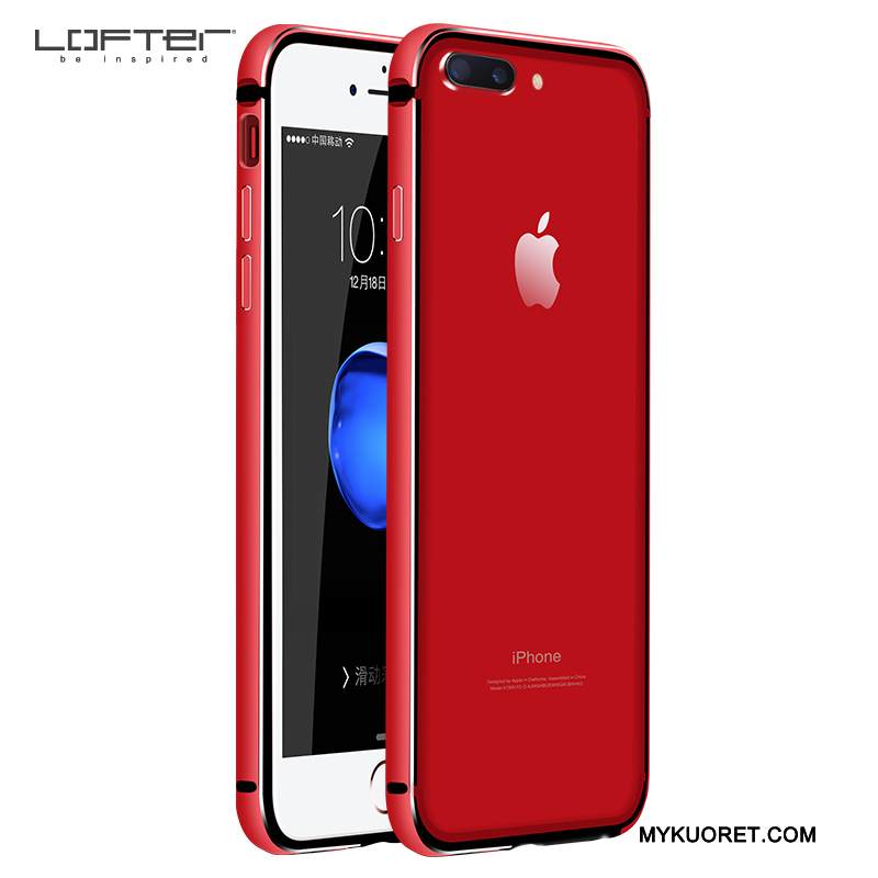 Kuori iPhone 7 Plus Silikoni Punainen Kehys, Kotelo iPhone 7 Plus Luova Puhelimen Kuoret
