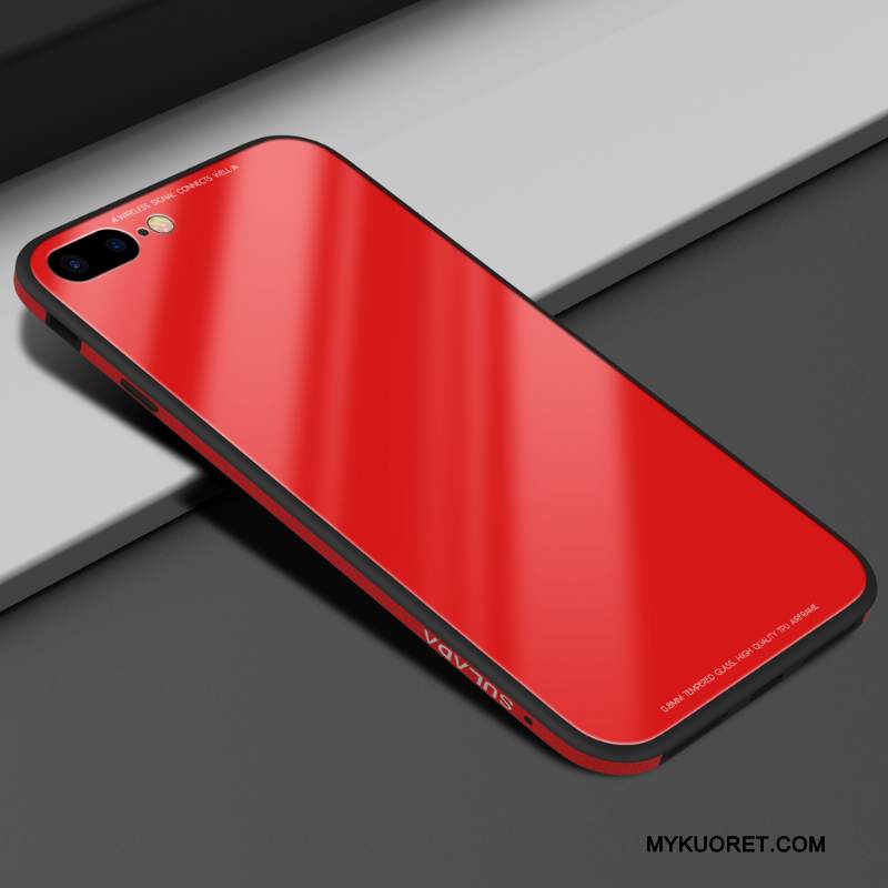 Kuori iPhone 7 Plus Silikoni Punainen Puhelimen Kuoret, Kotelo iPhone 7 Plus Suojaus Murtumaton Lasi