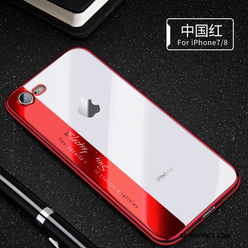 Kuori iPhone 8 Pehmeä Neste Punainen Läpinäkyvä, Kotelo iPhone 8 Silikoni Trendi Puhelimen Kuoret