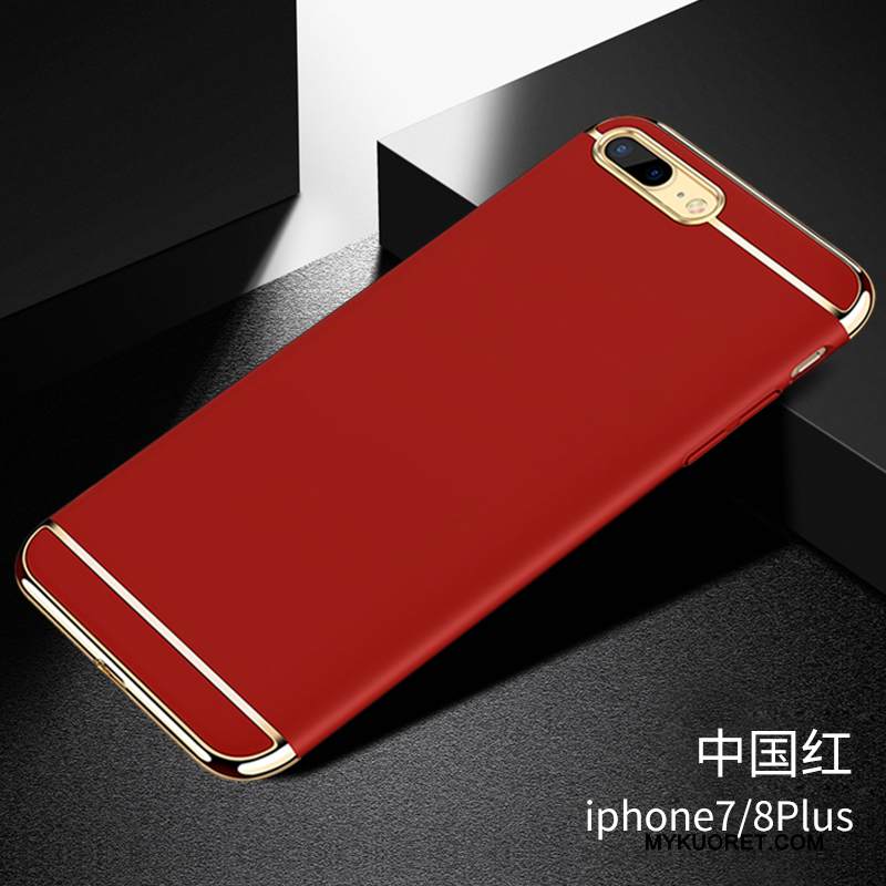 Kuori iPhone 8 Plus Laukut Puhelimen Kuoret Pesty Suede, Kotelo iPhone 8 Plus Auto Punainen
