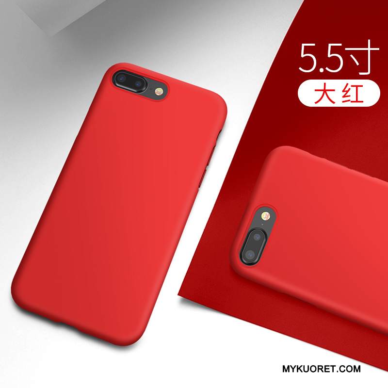 Kuori iPhone 8 Plus Silikoni Murtumaton Pesty Suede, Kotelo iPhone 8 Plus Pehmeä Neste Punainen Tide-brändi