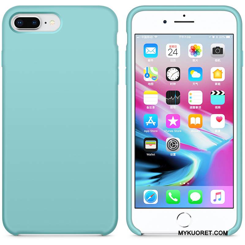 Kuori iPhone 8 Plus Silikoni Tide-brändi Puhelimen Kuoret, Kotelo iPhone 8 Plus Laukut Murtumaton Sininen