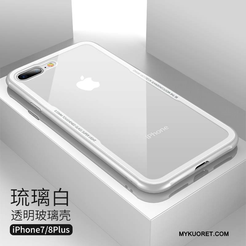 Kuori iPhone 8 Plus Suojaus Lasi Ultra, Kotelo iPhone 8 Plus Valkoinen Läpinäkyvä