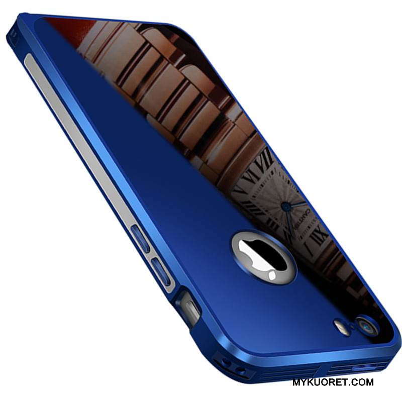 Kuori iPhone Se Metalli Sininen Murtumaton, Kotelo iPhone Se Suojaus Trendi Hopea