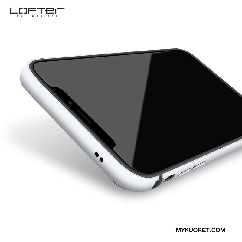 Kuori iPhone X Laukut Murtumaton Musta, Kotelo iPhone X Silikoni Valkoinen Pesty Suede