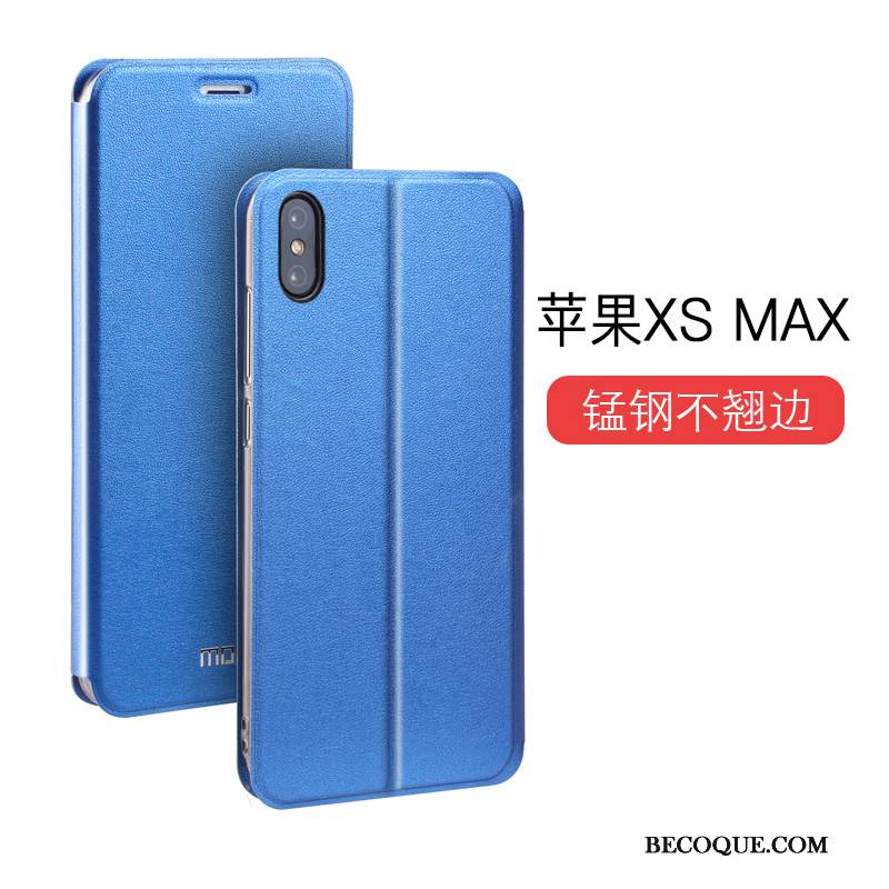 Kuori iPhone Xs Max Kuoret Persoonallisuus Puhelimen Kuoret, Kotelo iPhone Xs Max Nahka Murtumaton Sininen