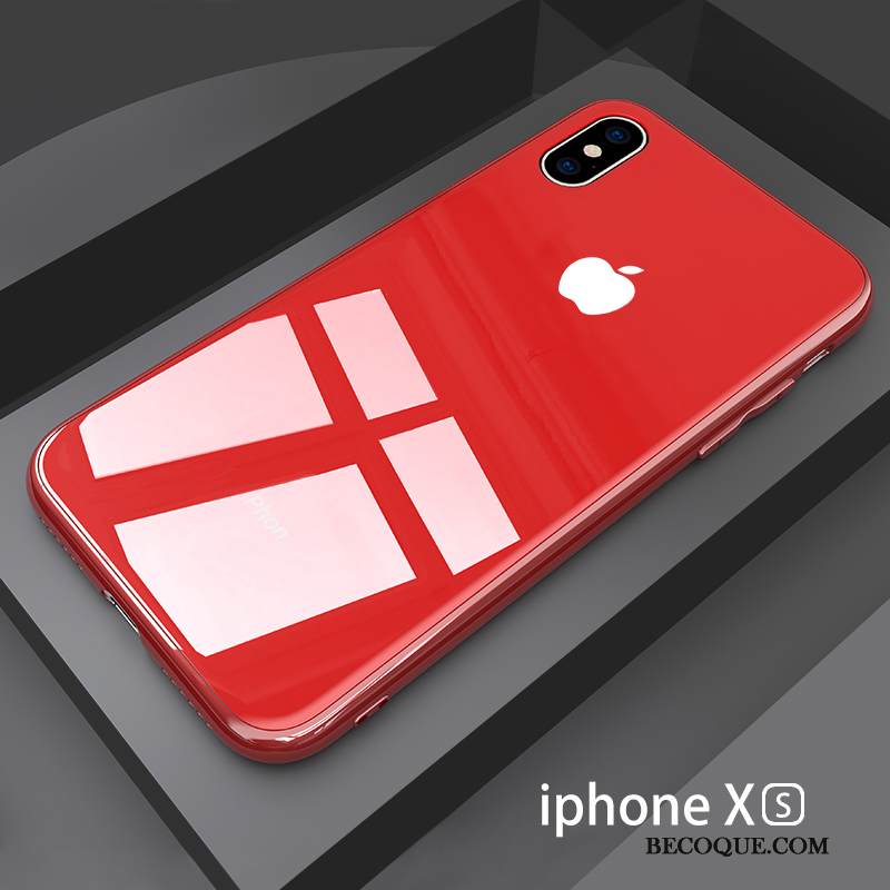 Kuori iPhone Xs Silikoni Net Red Punainen, Kotelo iPhone Xs Laukut Puhelimen Kuoret Tide-brändi
