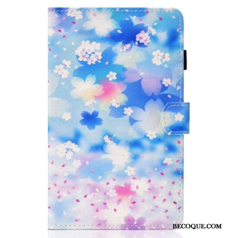 Nahkakotelo Samsung Galaxy Tab S8 / Tab S7 Akvarelli Kukkia