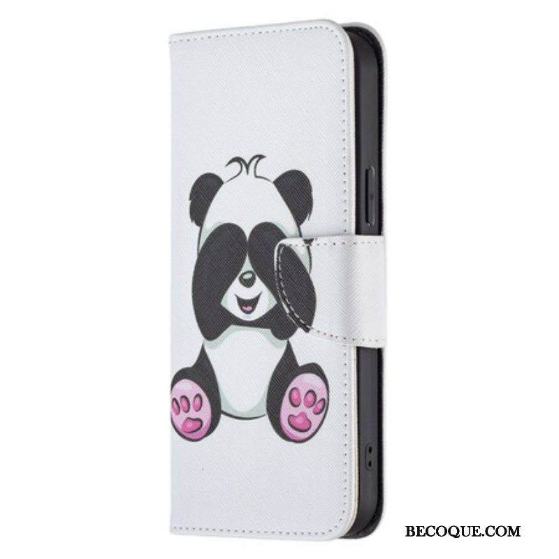 Nahkakotelo iPhone 13 Pro Max Panda Hauskaa