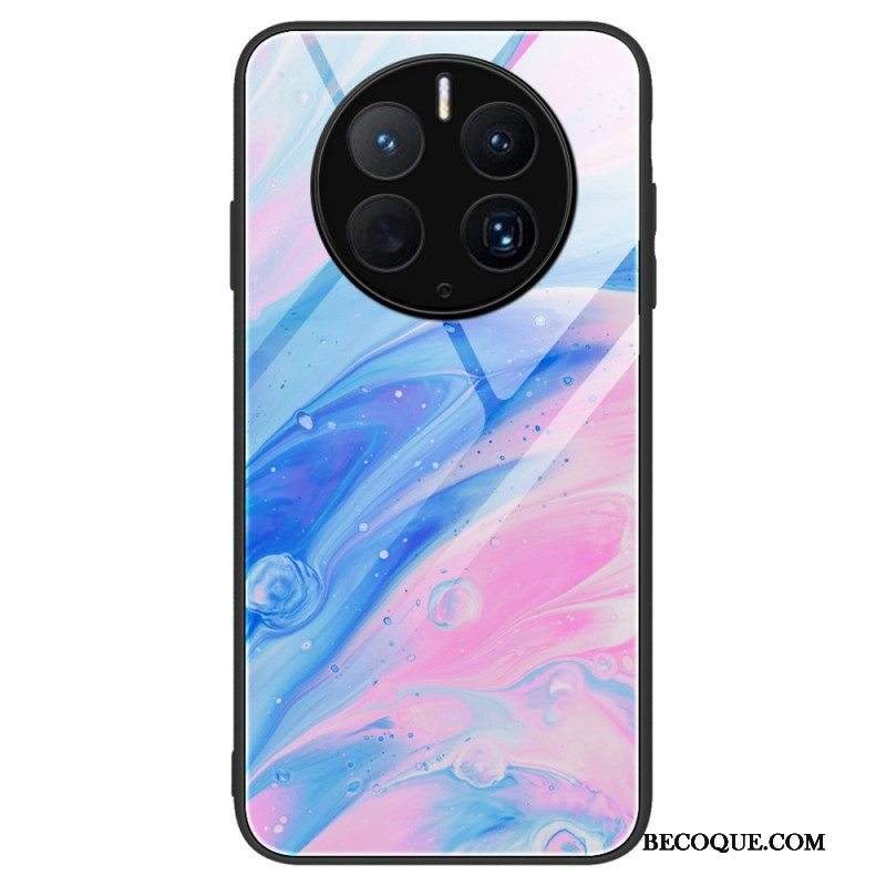 Case Huawei Mate 50 Pro Tyylikäs Marmorinen Karkaistu Lasi