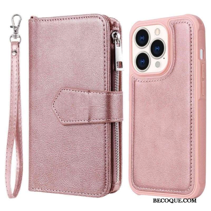 Case Nahkakotelo iPhone 14 Pro Lompakkokuori Lompakko Irrotettavalla