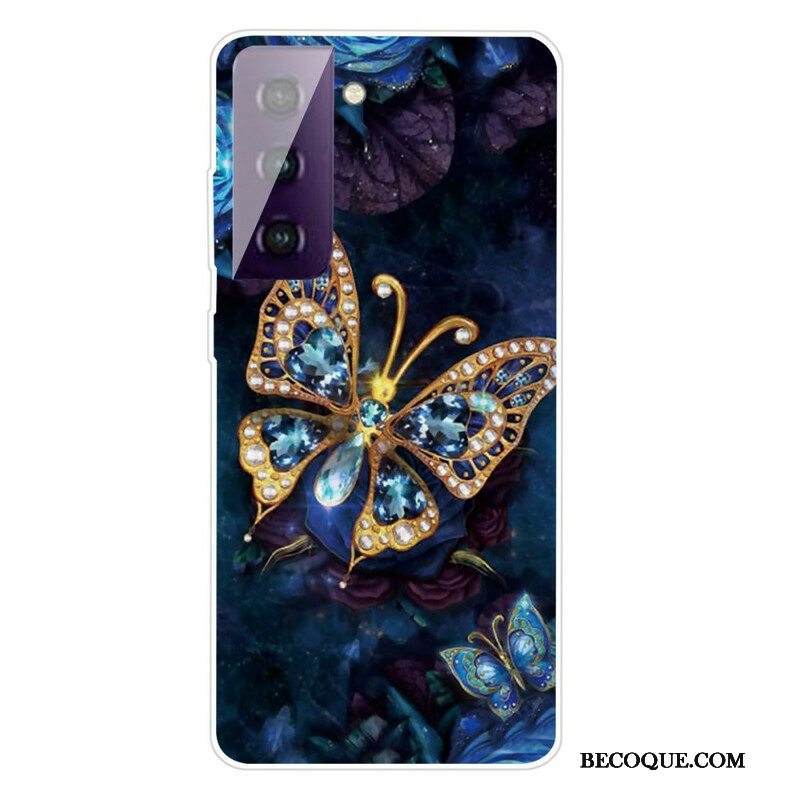 Case Samsung Galaxy S21 FE Erilaisia Perhosia