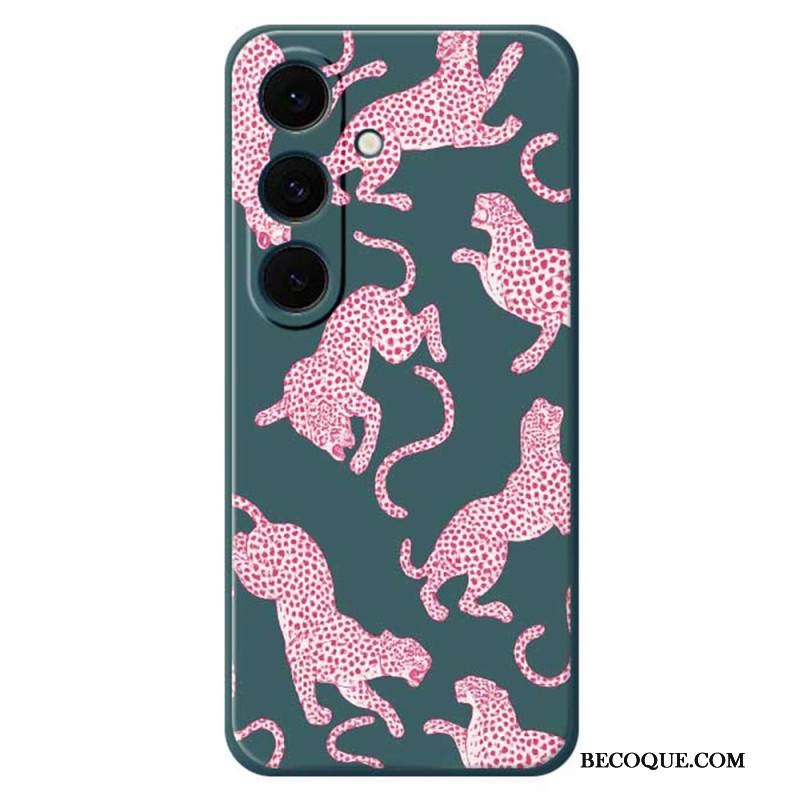 Case Samsung Galaxy S25 Fe Puhelinkuoret Vaaleanpunainen Leopardikuvioinen Silikoni