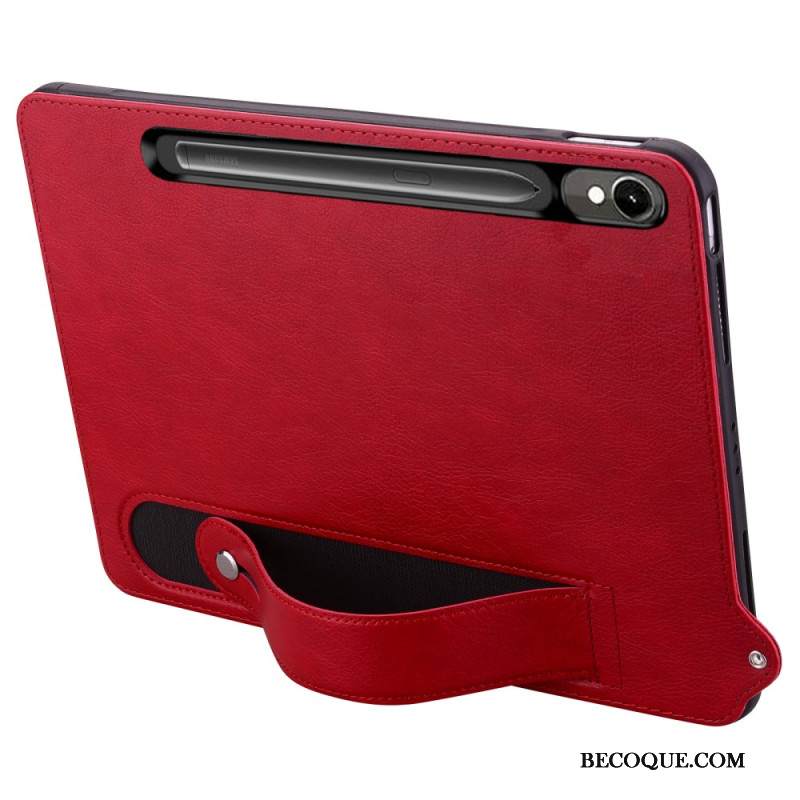 Case Samsung Galaxy Tab S10 Fe Puhelinkuoret Nahkaefekti Hihnalla