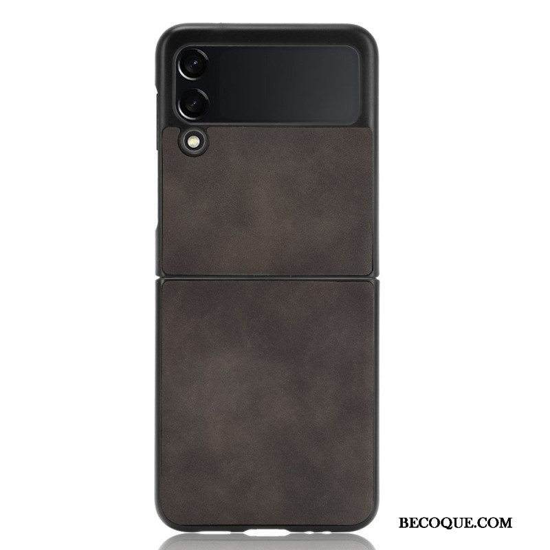 Case Samsung Galaxy Z Flip 3 5G Kotelot Flip Pehmeä Nahkaefekti