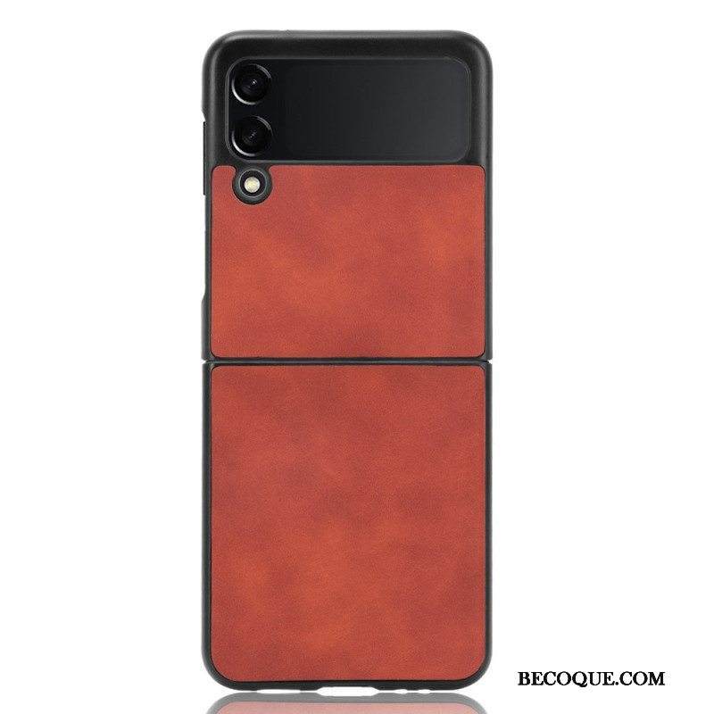 Case Samsung Galaxy Z Flip 3 5G Kotelot Flip Pehmeä Nahkaefekti