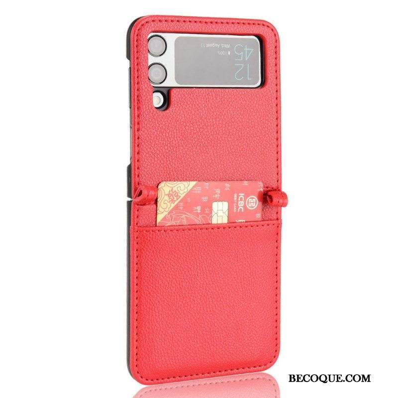 Case Samsung Galaxy Z Flip 3 5G Kotelot Flip Tyylikäs Litsi-nahkainen Korttikotelo