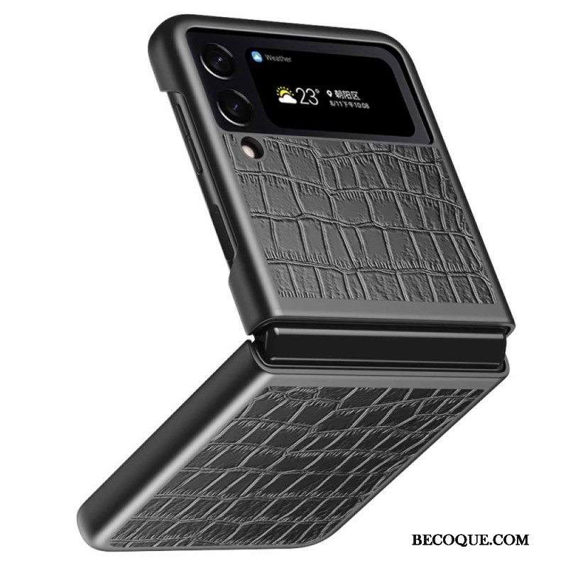 Case Samsung Galaxy Z Flip 4 Kotelot Flip Krokotiilin Ihotyyli