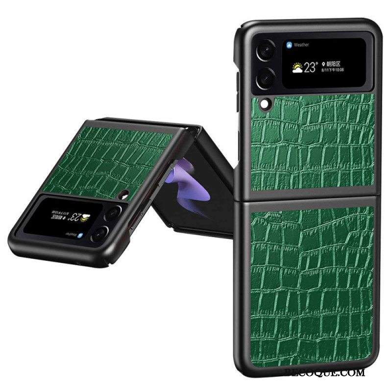 Case Samsung Galaxy Z Flip 4 Kotelot Flip Krokotiilin Ihotyyli