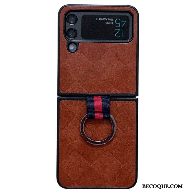 Case Samsung Galaxy Z Flip 4 Kotelot Flip Punottu Sormuksella