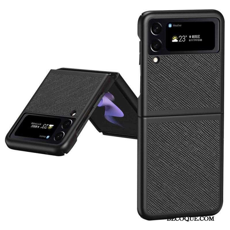 Case Samsung Galaxy Z Flip 4 Kotelot Flip Teksturoitu Nahkatyyli
