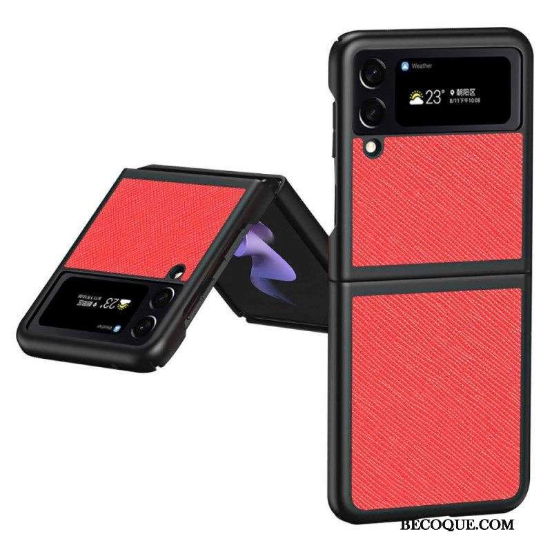 Case Samsung Galaxy Z Flip 4 Kotelot Flip Teksturoitu Nahkatyyli