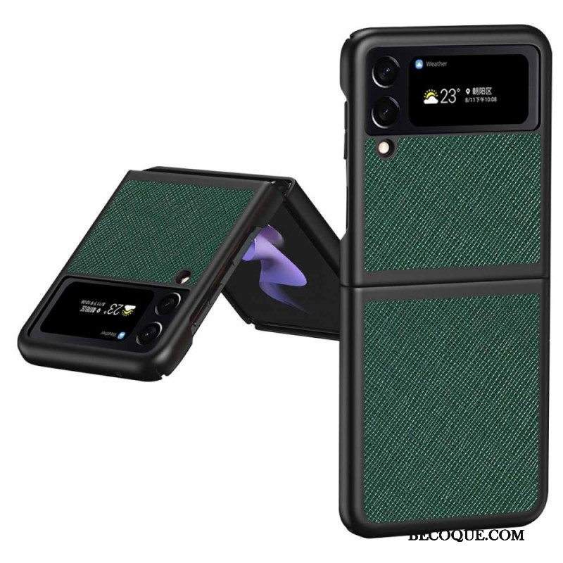 Case Samsung Galaxy Z Flip 4 Kotelot Flip Teksturoitu Nahkatyyli
