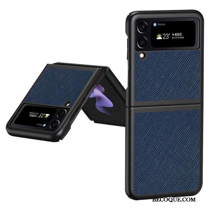Case Samsung Galaxy Z Flip 4 Kotelot Flip Teksturoitu Nahkatyyli