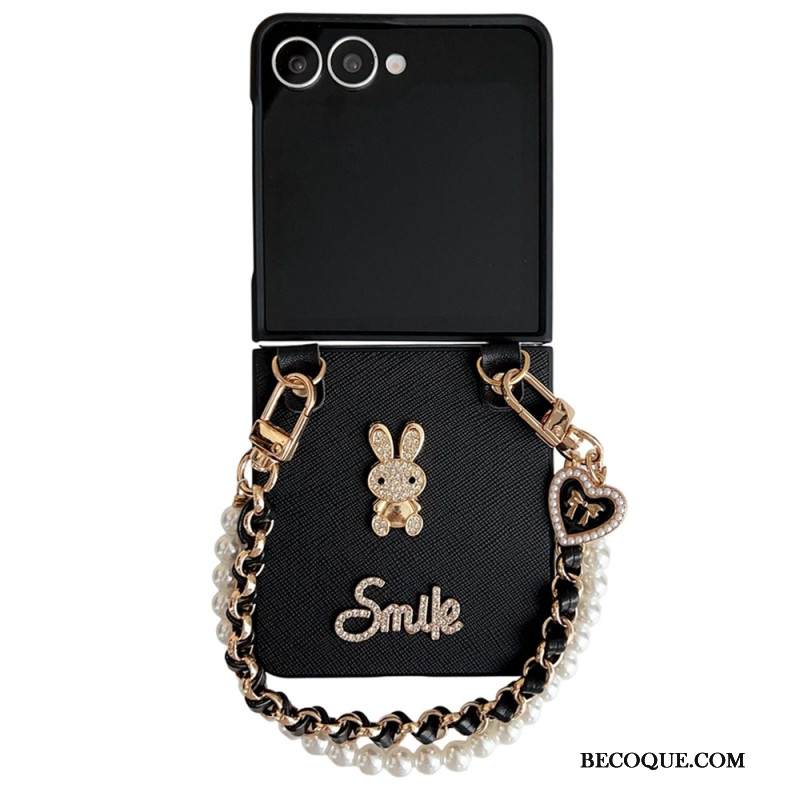 Case Samsung Galaxy Z Flip 7 Puhelinkuoret Hymiöpupu Rannekkeella