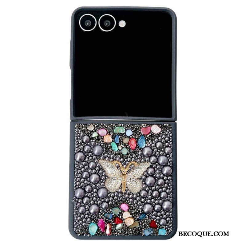Case Samsung Galaxy Z Flip 7 Puhelinkuoret Strassilla Koristeltu Perhoskoriste