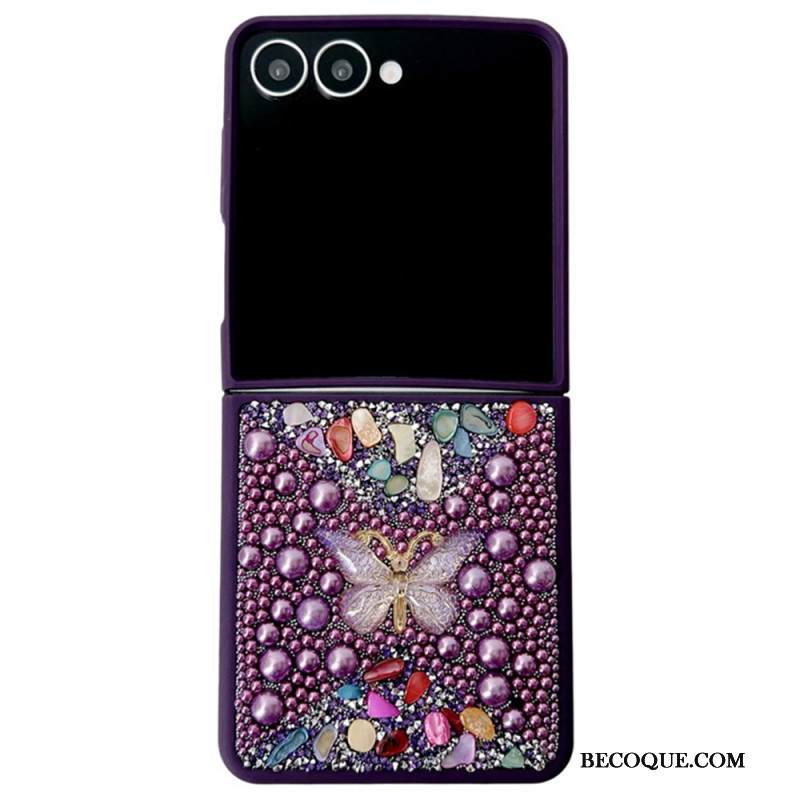 Case Samsung Galaxy Z Flip 7 Puhelinkuoret Strassilla Koristeltu Perhoskoriste