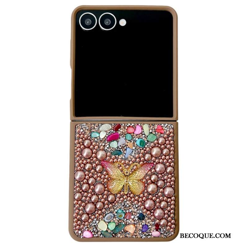 Case Samsung Galaxy Z Flip 7 Puhelinkuoret Strassilla Koristeltu Perhoskoriste