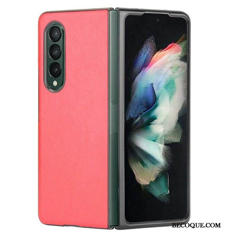 Case Samsung Galaxy Z Fold 3 5G Litsi-nahkaefekti
