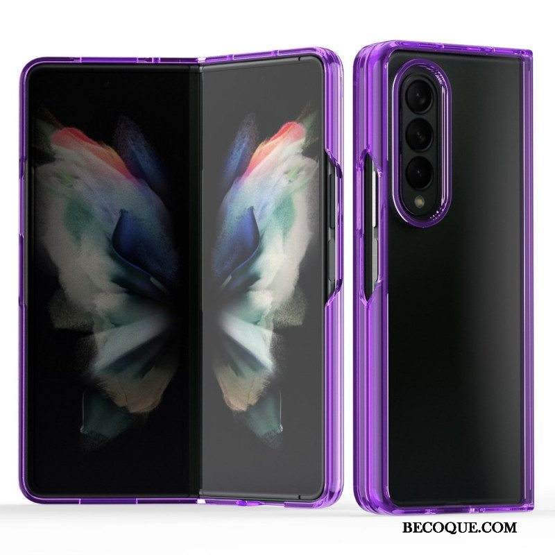 Case Samsung Galaxy Z Fold 3 5G Läpinäkyvät Värilliset Reunat