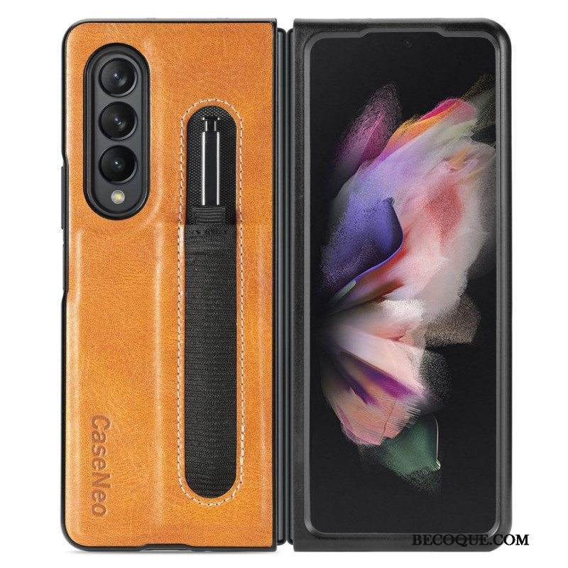 Case Samsung Galaxy Z Fold 3 5G Style Nahkainen Kynäteline Caseneo