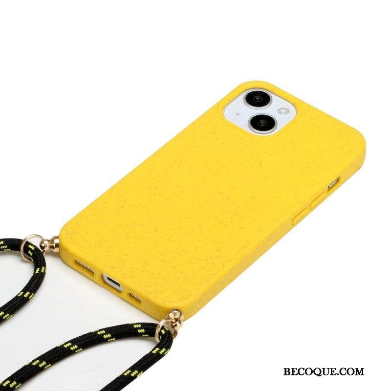 Case iPhone 14 Kiristysnyörillä Vehnän Olkinauha