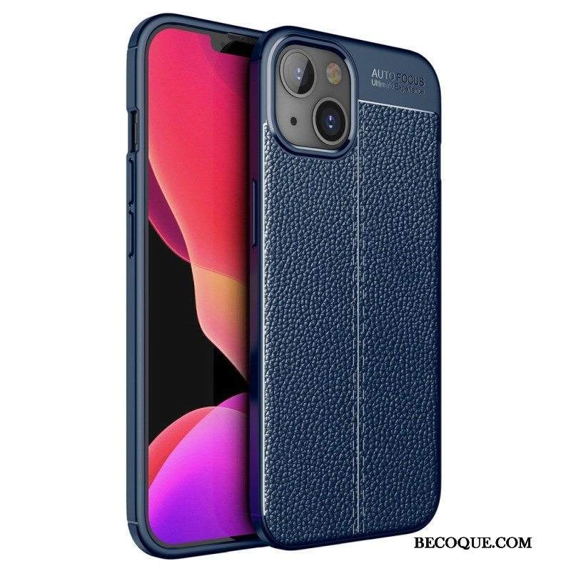 Case iPhone 14 Plus Kaksilinjainen Litsi-nahkaefekti