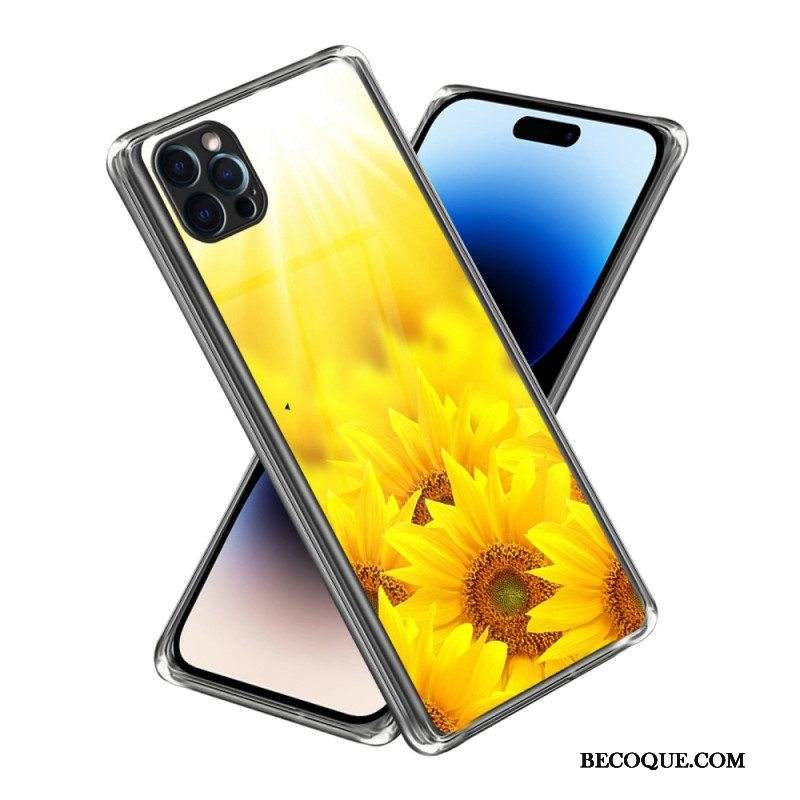 Case iPhone 14 Pro Max Voimakkaat Auringonkukat